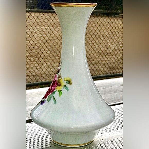Vintage WALDERSHOF BAVARIA GERMANY Handarbeit 22 Karat Gold Porcelain Vase - Picture 10 of 10